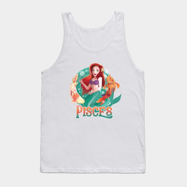 Pisces Mermaid Tank Top by Euodos